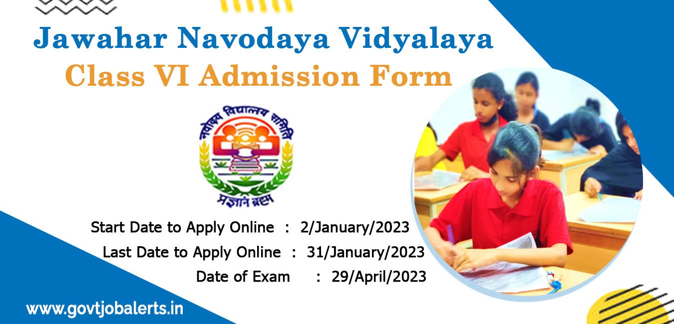 Jawahar Navodaya Vidyalaya Class Vi Admission Form