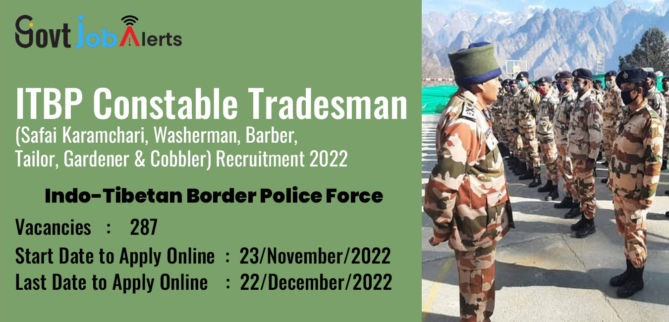 ITBP Constable Tradesman 2022