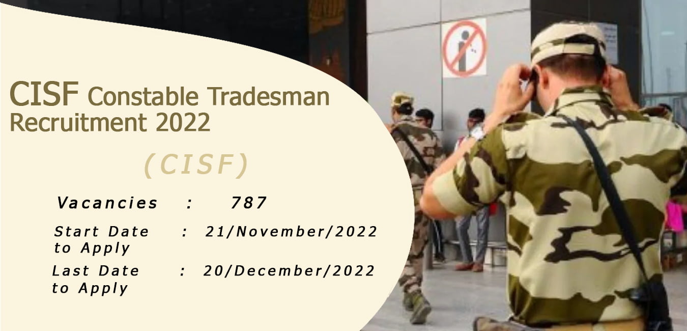 cisf constable tradesman recruitment 2022