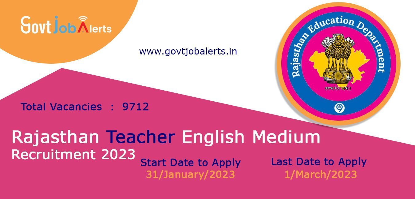 Rajasthan Teacher English Medium Recruitment 2023