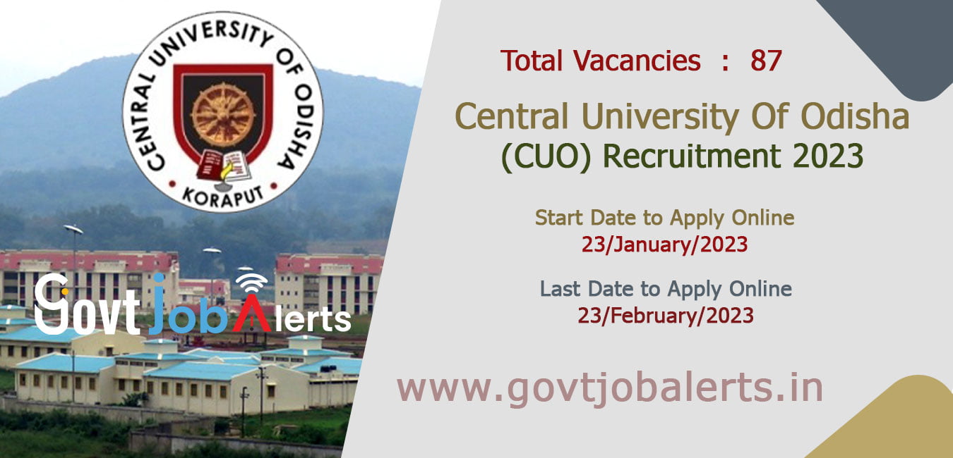 Central University Of OdishaCUO Recruitment 2023